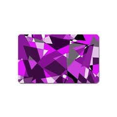 Purple Broken Glass Magnet (name Card) by Valentinaart