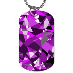 Purple Broken Glass Dog Tag (two Sides) by Valentinaart