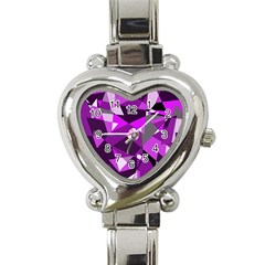 Purple Broken Glass Heart Italian Charm Watch by Valentinaart