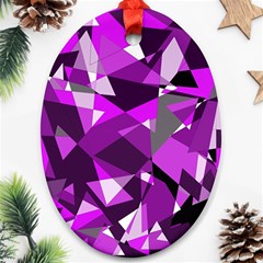 Purple Broken Glass Oval Ornament (two Sides) by Valentinaart