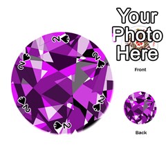 Purple Broken Glass Playing Cards 54 (round)  by Valentinaart