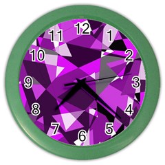 Purple Broken Glass Color Wall Clocks by Valentinaart