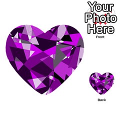 Purple Broken Glass Multi-purpose Cards (heart)  by Valentinaart