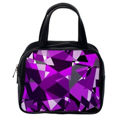 Purple Broken Glass Classic Handbags (one Side) by Valentinaart