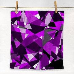 Purple Broken Glass Face Towel by Valentinaart