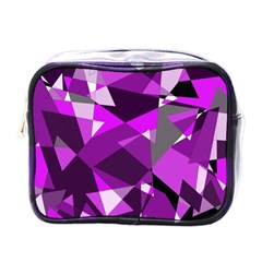 Purple Broken Glass Mini Toiletries Bags by Valentinaart