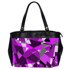 Purple Broken Glass Office Handbags (2 Sides)  by Valentinaart