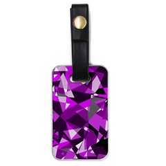 Purple Broken Glass Luggage Tags (one Side)  by Valentinaart