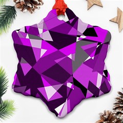 Purple Broken Glass Snowflake Ornament (2-side) by Valentinaart