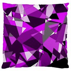 Purple Broken Glass Large Cushion Case (one Side) by Valentinaart