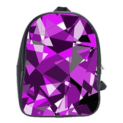 Purple Broken Glass School Bags (xl)  by Valentinaart