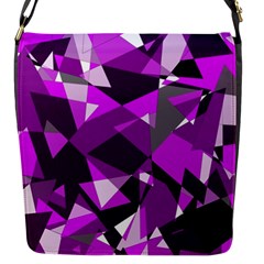 Purple Broken Glass Flap Messenger Bag (s) by Valentinaart