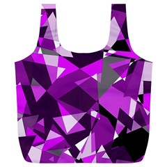 Purple Broken Glass Full Print Recycle Bags (l)  by Valentinaart