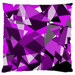 Purple Broken Glass Large Flano Cushion Case (two Sides) by Valentinaart