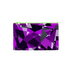 Purple Broken Glass Cosmetic Bag (xs) by Valentinaart