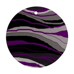 Purple And Gray Decorative Design Ornament (round)  by Valentinaart