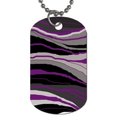 Purple And Gray Decorative Design Dog Tag (two Sides) by Valentinaart