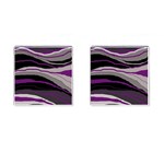 Purple and gray decorative design Cufflinks (Square) Front(Pair)