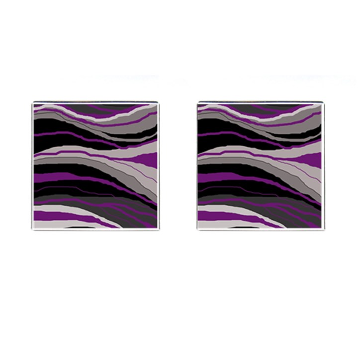 Purple and gray decorative design Cufflinks (Square)