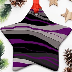 Purple And Gray Decorative Design Star Ornament (two Sides)  by Valentinaart