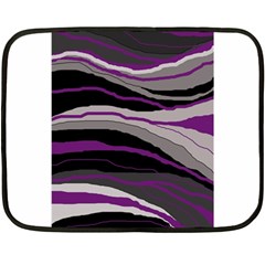 Purple And Gray Decorative Design Fleece Blanket (mini) by Valentinaart