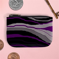 Purple And Gray Decorative Design Mini Coin Purses by Valentinaart