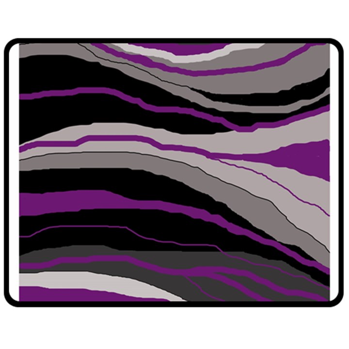 Purple and gray decorative design Fleece Blanket (Medium) 