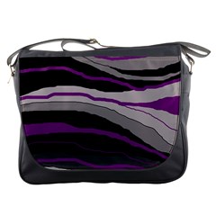 Purple And Gray Decorative Design Messenger Bags by Valentinaart