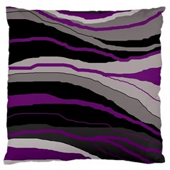 Purple And Gray Decorative Design Large Cushion Case (two Sides) by Valentinaart