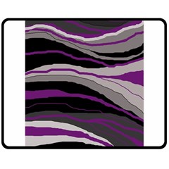 Purple And Gray Decorative Design Double Sided Fleece Blanket (medium)  by Valentinaart