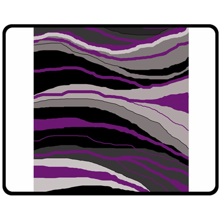 Purple and gray decorative design Double Sided Fleece Blanket (Medium) 