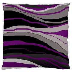 Purple And Gray Decorative Design Large Flano Cushion Case (one Side) by Valentinaart