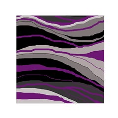 Purple And Gray Decorative Design Small Satin Scarf (square) by Valentinaart