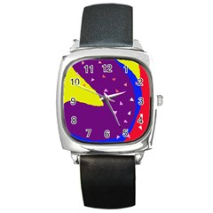 Optimistic Abstraction Square Metal Watch by Valentinaart