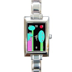 Abstract Landscape Rectangle Italian Charm Watch by Valentinaart