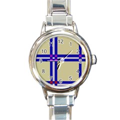 Elegant Lines Round Italian Charm Watch by Valentinaart