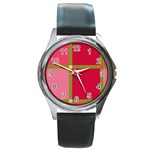 Red and green Round Metal Watch Front