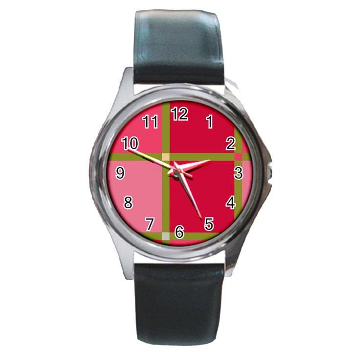 Red and green Round Metal Watch