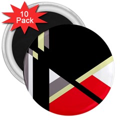 Red And Black Abstraction 3  Magnets (10 Pack)  by Valentinaart