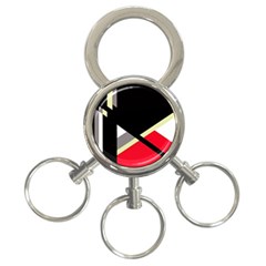 Red And Black Abstraction 3-ring Key Chains by Valentinaart