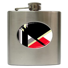 Red And Black Abstraction Hip Flask (6 Oz) by Valentinaart