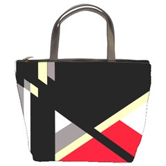 Red And Black Abstraction Bucket Bags by Valentinaart