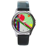 Decorative abstraction Round Metal Watch Front