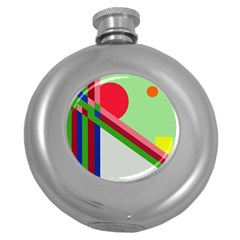 Decorative Abstraction Round Hip Flask (5 Oz) by Valentinaart