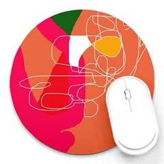 Orange Abstraction Round Mousepads by Valentinaart