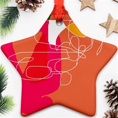 Orange Abstraction Ornament (star)  by Valentinaart