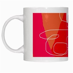 Orange Abstraction White Mugs by Valentinaart