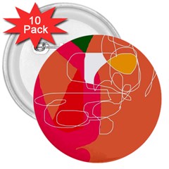 Orange Abstraction 3  Buttons (10 Pack)  by Valentinaart