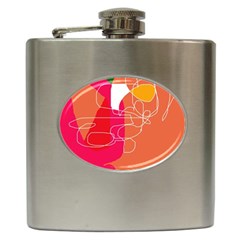 Orange Abstraction Hip Flask (6 Oz) by Valentinaart