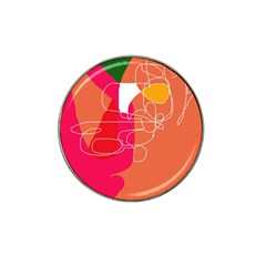 Orange Abstraction Hat Clip Ball Marker (4 Pack) by Valentinaart